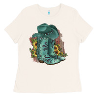 Bone Turquoise Cowboy Boots Ladies Tee - JahusDesignShop