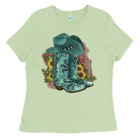 Matcha Turquoise Cowboy Boots Ladies Tee - JahusDesignShop