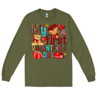 Army Green my first valentines day Long Sleeve Tee - NancyCooperArtShop