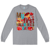 Heather Grey my first valentines day Long Sleeve Tee - NancyCooperArtShop