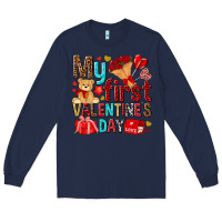 Navy my first valentines day Long Sleeve Tee - NancyCooperArtShop