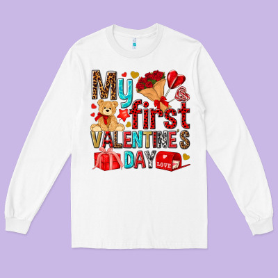 My First Valentines Day Long Sleeve Tee Designed By Nancycooperartshop