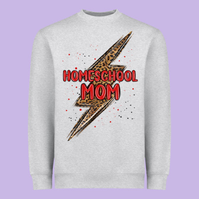 Homeschool Mom Lightning Bolt Heavyweight Sweatshirt Designed By Maliassmallbusiness