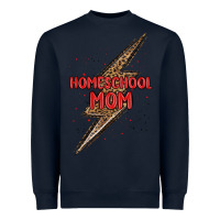 Navy homeschool mom lightning bolt Heavyweight Sweatshirt - MaliasSmallBusiness