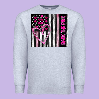 Back The Pink Premium Sweatshirt Designed By Tumblerdesignbyshophia
