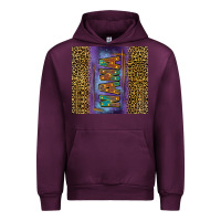 Mauve Wine Leopard nana Urban Hoodie - FaDigitalArtStudio