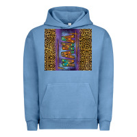 Pigment Pebble Blue Leopard nana Urban Hoodie - FaDigitalArtStudio