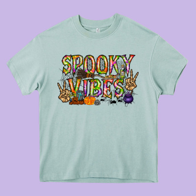 Spooky Vibes Heavy Core Tee Designed By Racoondesign