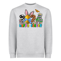Heather Grey 2024 Happy Easter Heavyweight Sweatshirt - NancyCooperArtShop