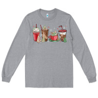 Heather Grey christmas tree cake and coffee cups Long Sleeve Tee - MaliasSmallBusiness