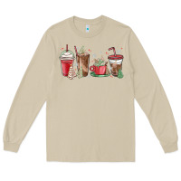 Mushroom christmas tree cake and coffee cups Long Sleeve Tee - MaliasSmallBusiness