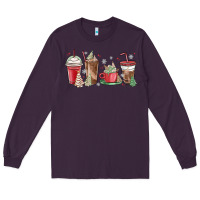 Plum christmas tree cake and coffee cups Long Sleeve Tee - MaliasSmallBusiness