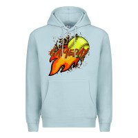 Blue Mist Softball game day leopard fire and ball Premium Hoodie - HowdyJamesFarm