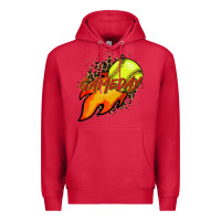 Cardinal Softball game day leopard fire and ball Premium Hoodie - HowdyJamesFarm