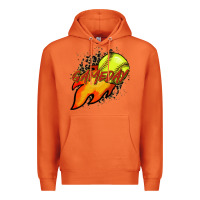 Carrot Softball game day leopard fire and ball Premium Hoodie - HowdyJamesFarm