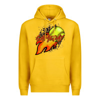Lemon Softball game day leopard fire and ball Premium Hoodie - HowdyJamesFarm