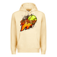 Pina Colada Softball game day leopard fire and ball Premium Hoodie - HowdyJamesFarm