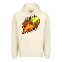 Sandshell Softball game day leopard fire and ball Premium Hoodie - HowdyJamesFarm