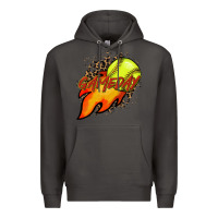 Smoke Softball game day leopard fire and ball Premium Hoodie - HowdyJamesFarm