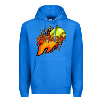 True Royal Softball game day leopard fire and ball Premium Hoodie - HowdyJamesFarm