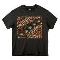 Asphalt leopard gemstone leather Heavy Core Tee - BarkalooDesign