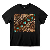 Black leopard gemstone leather Heavy Core Tee - BarkalooDesign