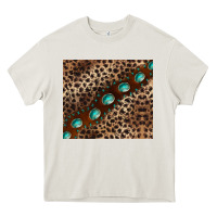 Cream leopard gemstone leather Heavy Core Tee - BarkalooDesign