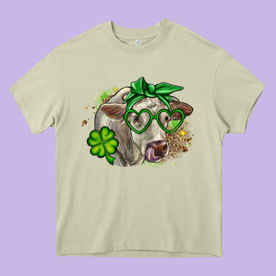 Charolais St. Patrick's Day Heavy Core Tee Designed By Oliviacreatesart
