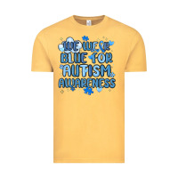 Vintage Mustard we wear blue for autism awareness Vintage Tee - MaliasSmallBusiness