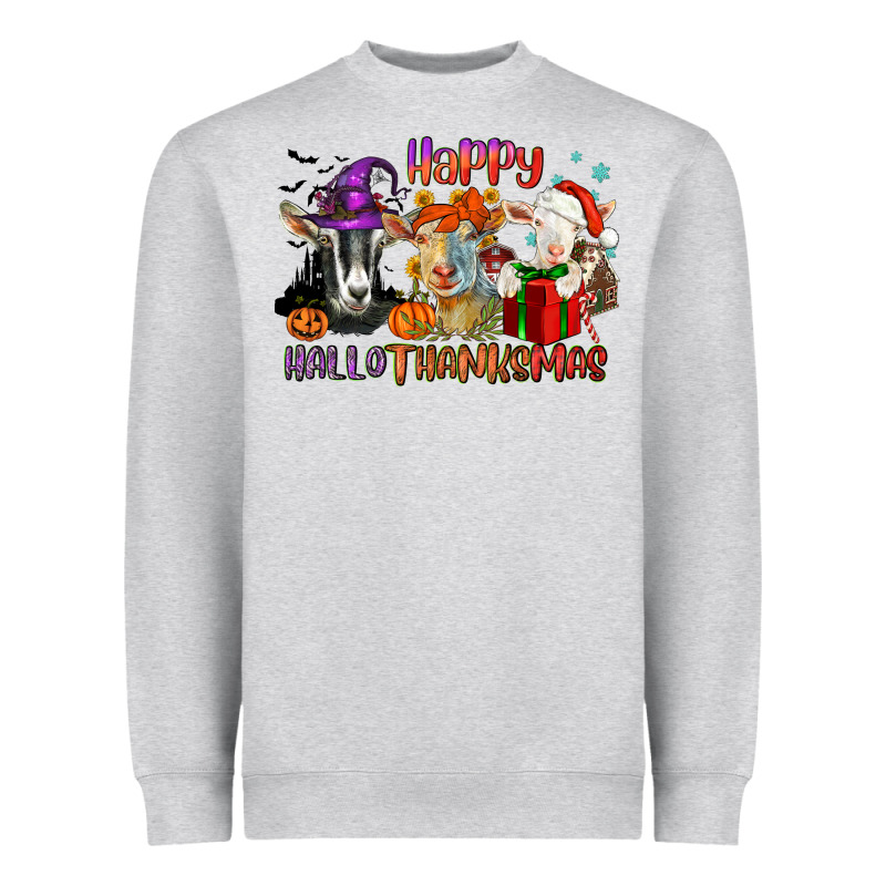 Happy Hallothanksmas Goats Heavyweight Sweatshirt by NancyCooperArtShop | Teevron