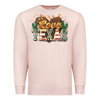 Pale Pink Love Texas 4th of july Premium Sweatshirt - HowdyJamesFarm