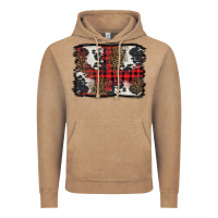 Vintage Coffee Christmas red plaid background Vintage Hoodie - BarkalooDesign