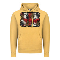 Vintage Mustard Christmas red plaid background Vintage Hoodie - BarkalooDesign