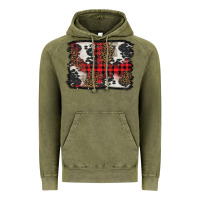 Vintage Olive Christmas red plaid background Vintage Hoodie - BarkalooDesign