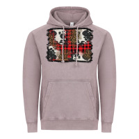 Vintage Zinc Christmas red plaid background Vintage Hoodie - BarkalooDesign