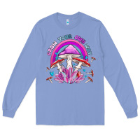Colony Blue grow your own way crystal and mushroom Long Sleeve Tee - MaliasSmallBusiness