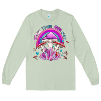 Matcha grow your own way crystal and mushroom Long Sleeve Tee - MaliasSmallBusiness