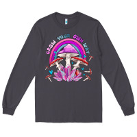 Smoke grow your own way crystal and mushroom Long Sleeve Tee - MaliasSmallBusiness