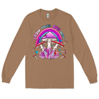 Toasted Coconut grow your own way crystal and mushroom Long Sleeve Tee - MaliasSmallBusiness