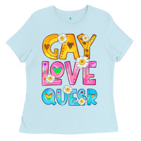 Baby Blue gay love queer Ladies Tee - HRA Design Shop