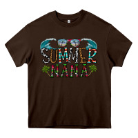Chocolate Brown summer nana Heavy Core Tee - CowhideDigitalArt