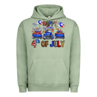 Pigment Oil Green Western Truck Hello Fourth Of July America Urban Hoodie - FaDigitalArtStudio