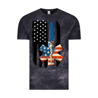 Cloud Black ems american flag Vintage Tee - MaliasSmallBusiness