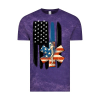 Cloud Purple ems american flag Vintage Tee - MaliasSmallBusiness