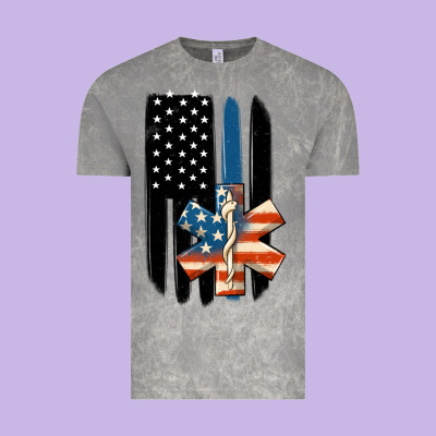 Ems American Flag Vintage Tee Designed By Maliassmallbusiness