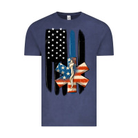 Vintage Denim ems american flag Vintage Tee - MaliasSmallBusiness