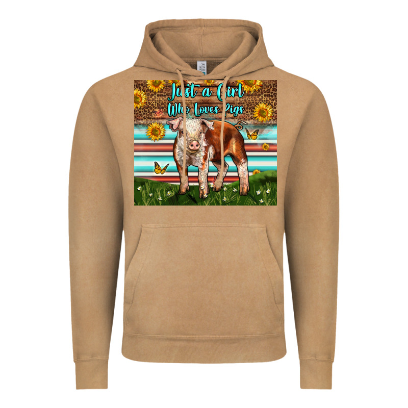 Just A Girl Who Loves Pig Vintage Hoodie by LillyAllenDesigns | Teevron