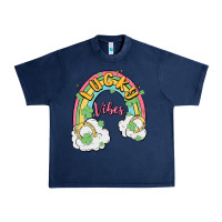 Navy lucky vibes Urban Heavy Tee - MaliasSmallBusiness