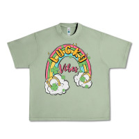 Oil Green lucky vibes Urban Heavy Tee - MaliasSmallBusiness