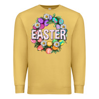 Antique Gold Easter with eggs and daisy Easter Day Premium Sweatshirt - HowdyJamesFarm